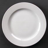 Olympia Linear Wide Rimmed Plates White 310mm (Pack of 6)